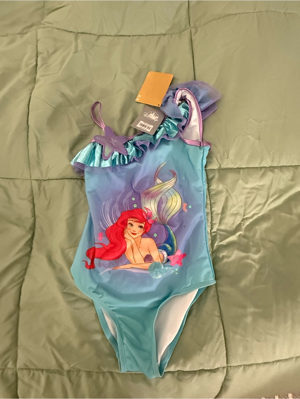 Disney Ariel One-Piece Swimsuit in Aqua and Purple